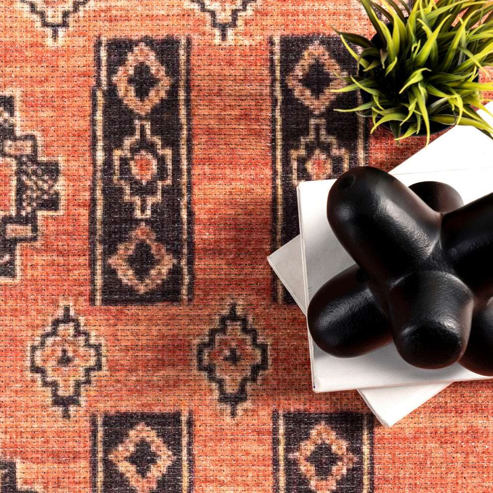 Nuloom Quincy Cotton-Blend Traditional Area Rug, Rust 2'x8'
