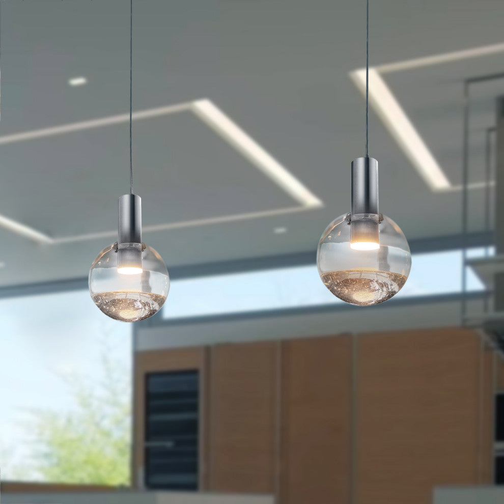 Sienna 5" ETL Certified Integrated LED Pendant Lighting Fixture, Polished Chrome