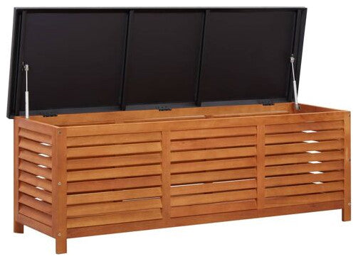 vidaXL Patio Storage Box Entryway Outdoor Storage Chest Solid Wood Eucalyptus