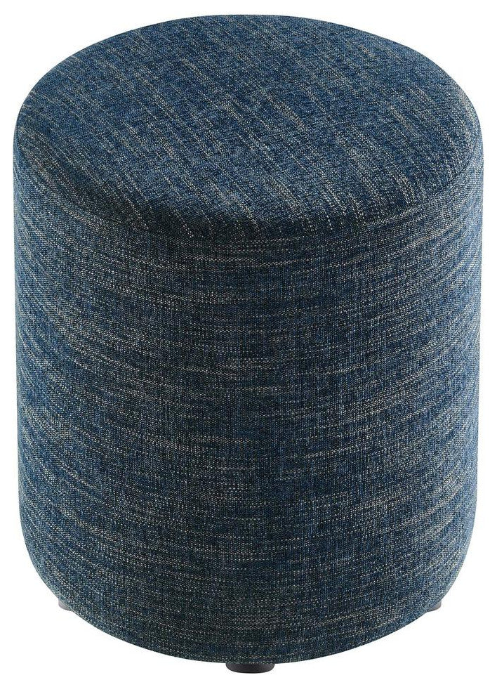 Callum 16 Round Woven Heathered Fabric Upholstered Ottoman