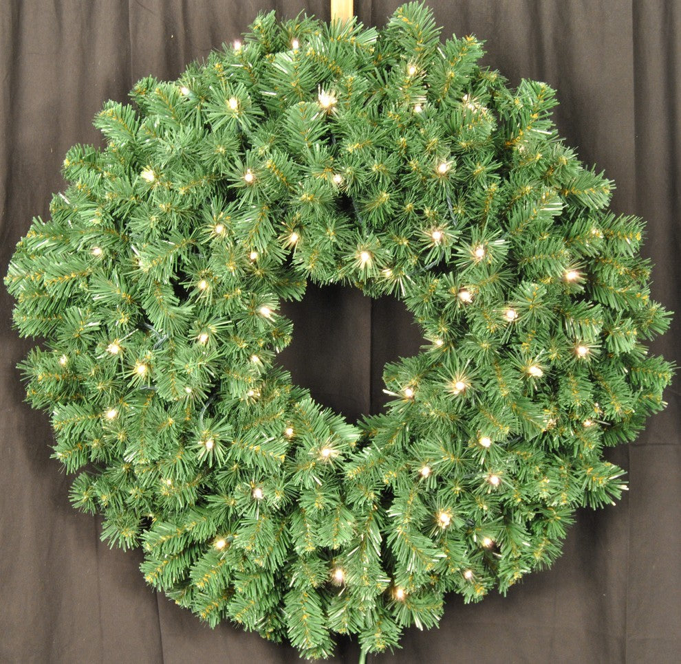 3' Sequoia Wreath Pre-Lit With Warm White LEDs
