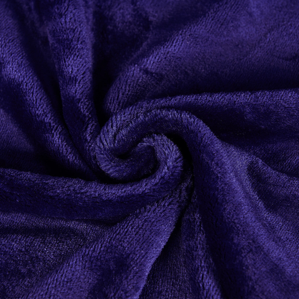 Christmas Solid Flannel Fleece Blanket, Blue, Twin