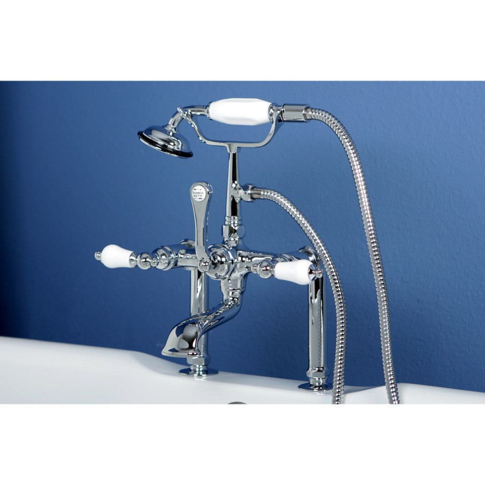 Kingston Brass 7" Deck Mount Clawfoot Tub Faucet, Polished Chrome