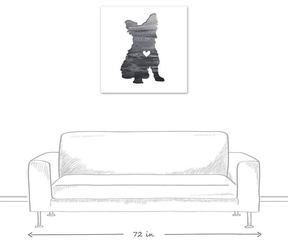 Designs Direct Creative Group Ink Silhouette Yorkie 30x30 Canvas Wall Art