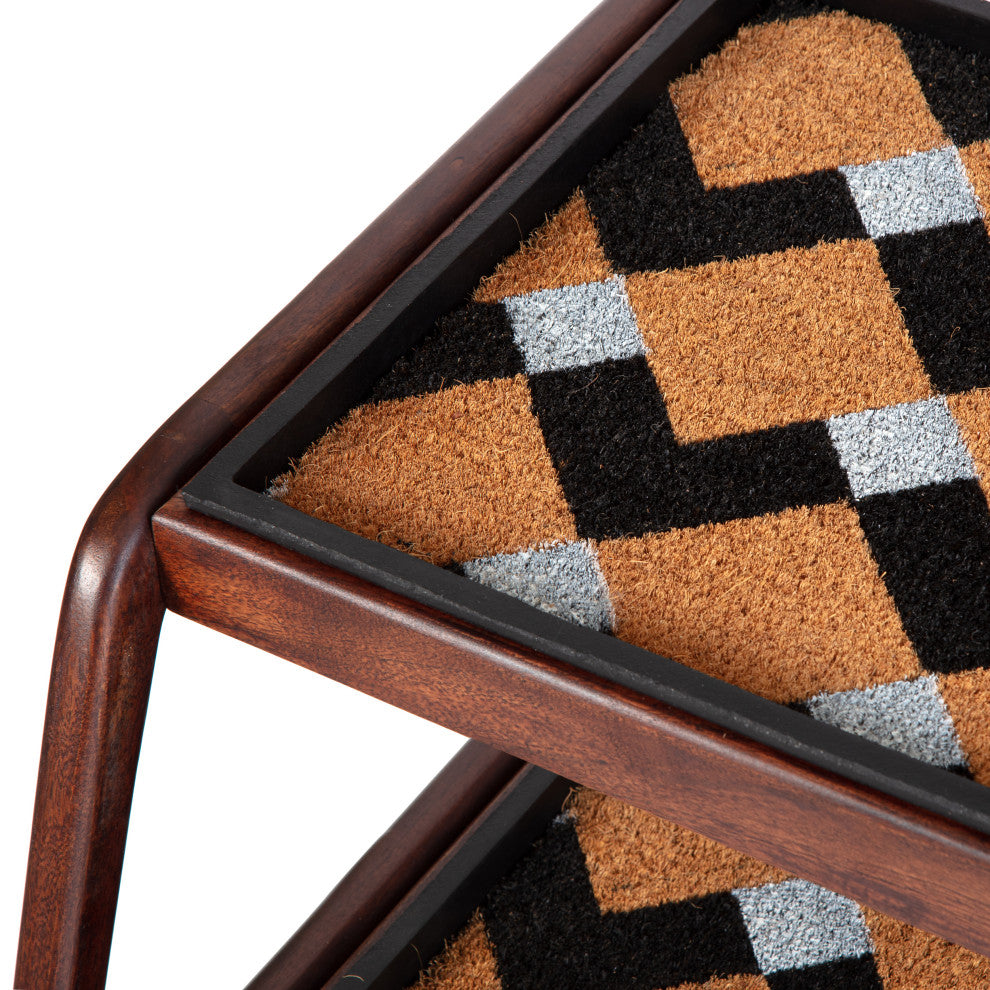 Double-Tier Brown Stand With 3-Pair Rubber Boot Trays Mt. Tam