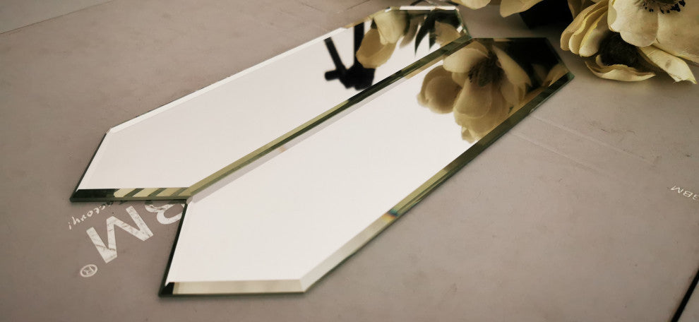 Reflections Peel & Stick 3x12 in Beveled Mirror Picket Tile in Silver