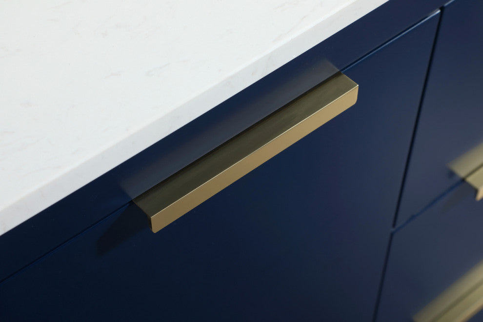 42" Single Bathroom Vanity, Blue, With Backsplash