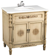 Off White Vanity Sink With White Marble