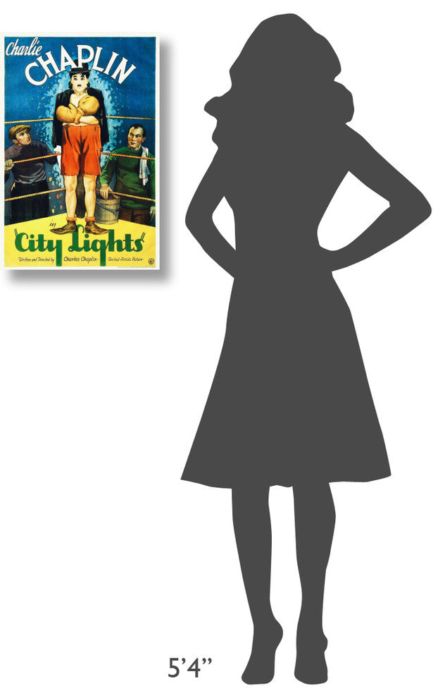 "Charlie Chaplin - City Lights, 1931" Canvas Giclee, 16"x24"