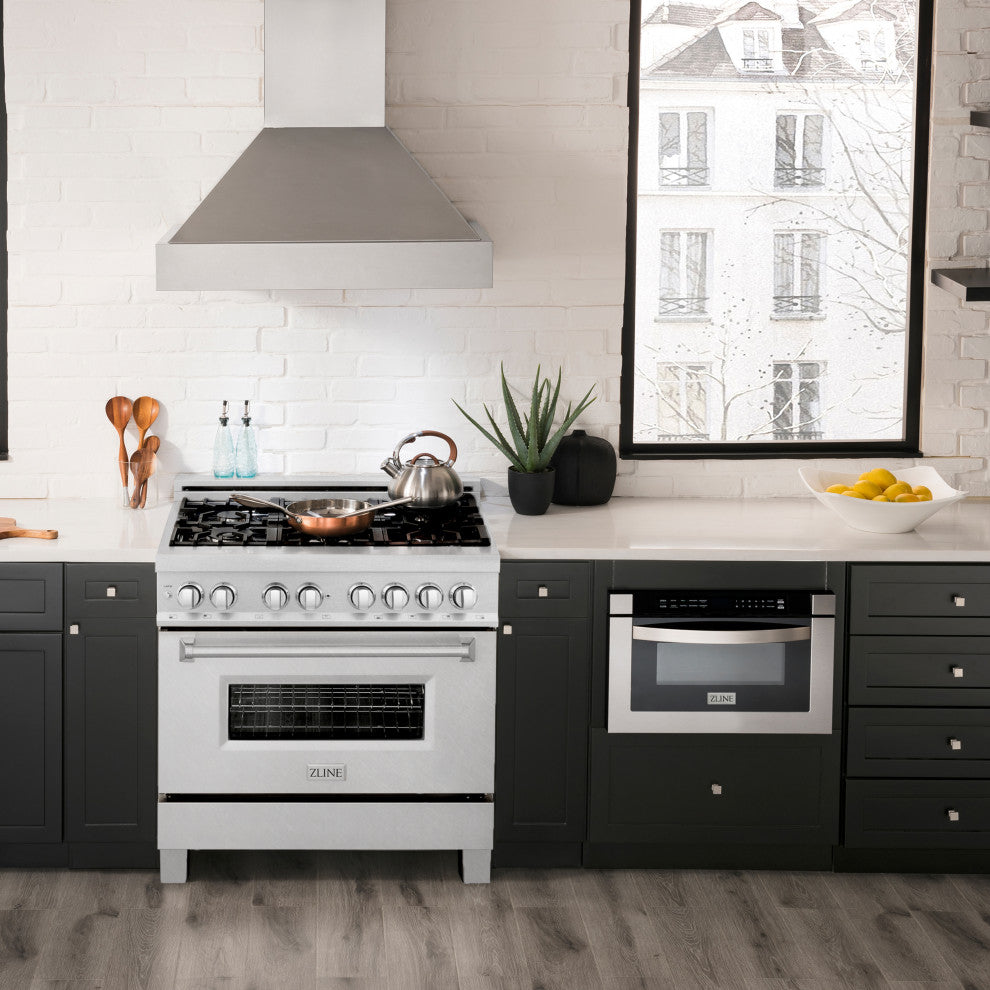 ZLINE 36" Dual Fuel Range With Griddle, Fingerprint Resistant Stainless Steel
