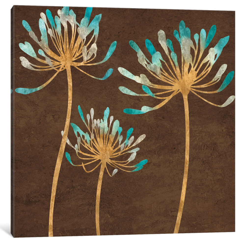 "Teal Bloom I" by Erin Lange, Canvas Print, 26"x26"