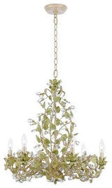 Crystorama Josie Chandelier Wrought Iron in Champagne Green Tea