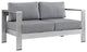 Claudia 4 Piece Outdoor Aluminum Sofa Set, Gray