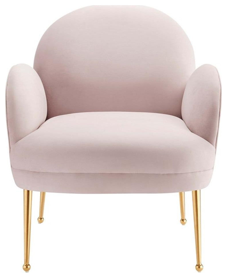 Transcend Performance Velvet Armchair, Pink