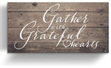 Grateful Hearts Wrapped Canvas Harvest Wall Art, 8"x16"