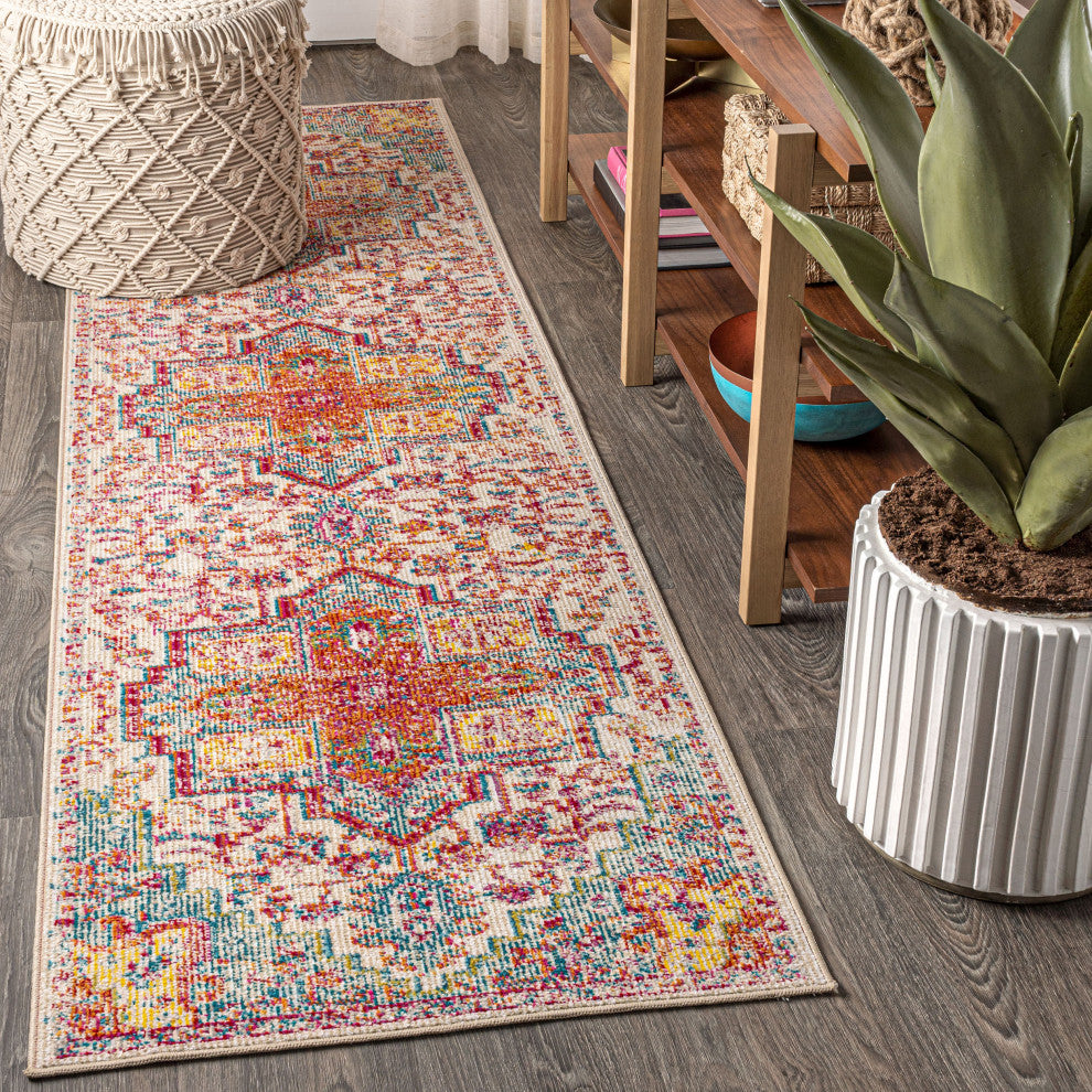 Zafra Vintage Medallion Area Rug, 2 X 8