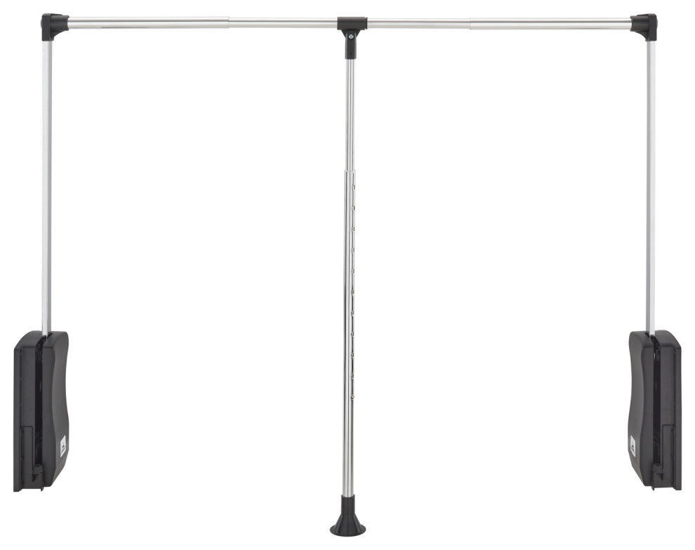 Adjustable Pull Down Closet Rod for Custom Closet Systems, Chrome, 35"W