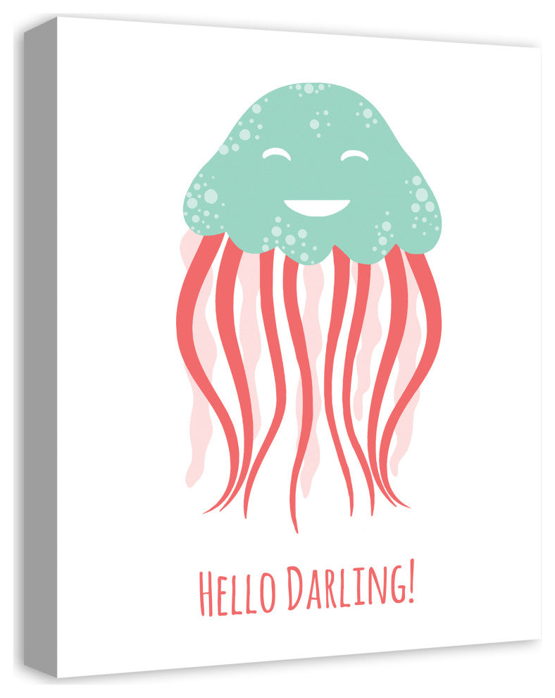 Hello Darling Jellyfish 16x20 Canvas Wall Art