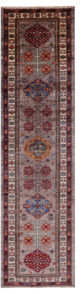 2' 9" X 10' 5" Runner Super Kazak Handmade Wool Rug Q9818