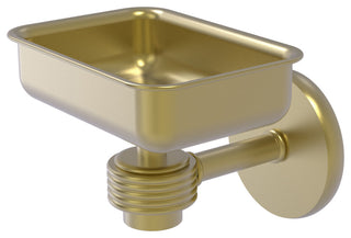 Satellite Orbit One Wall Mount Soap Dish With Groovy Accents, Satin Brass
