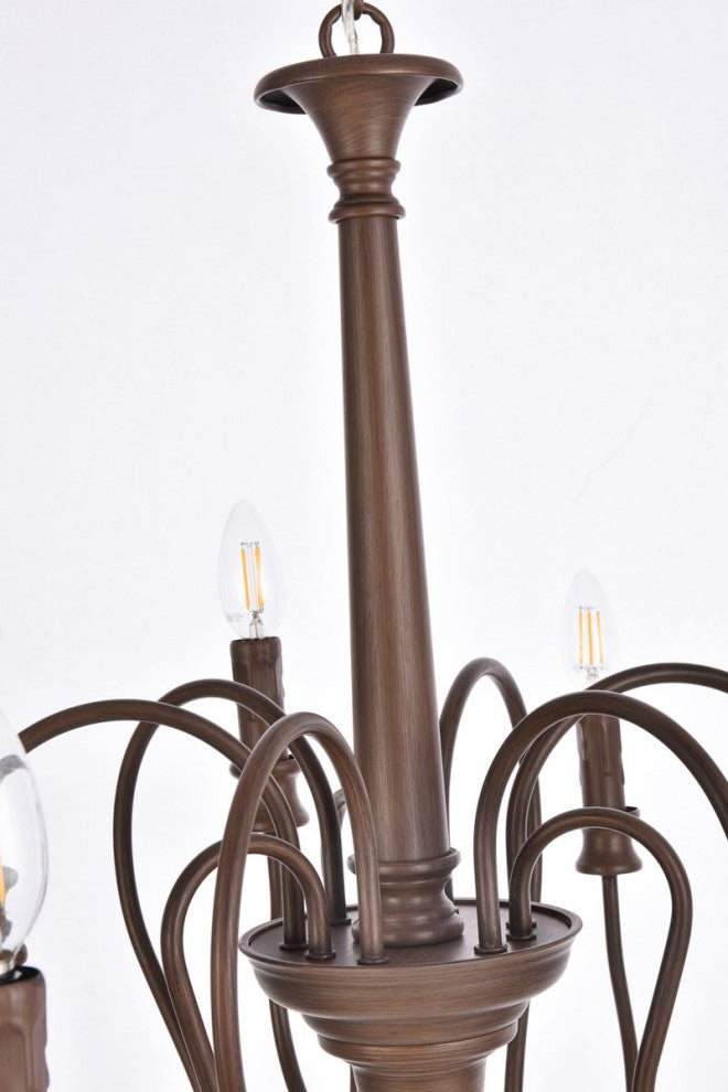 Fiona 9-Light Pendant, Weathered Oak