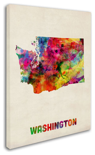 'Washington Map' Canvas Art by Michael Tompsett