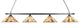 Square 4-Light Bar with Square Fitters, Matte Black/Fiesta Art