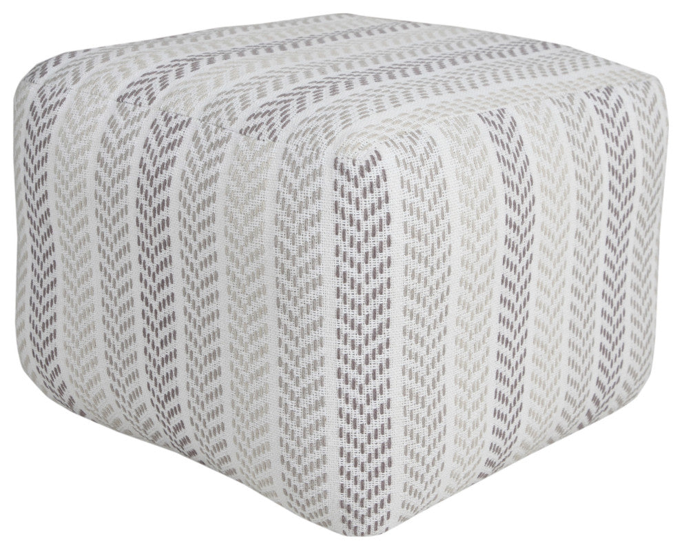 Everyday Chevron Stripe Pouf Ottoman