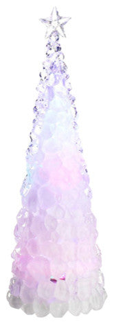 Icy Crystal Cone Tree LED Lighted Christmas Tree Figure, Multi Color, 18.5"