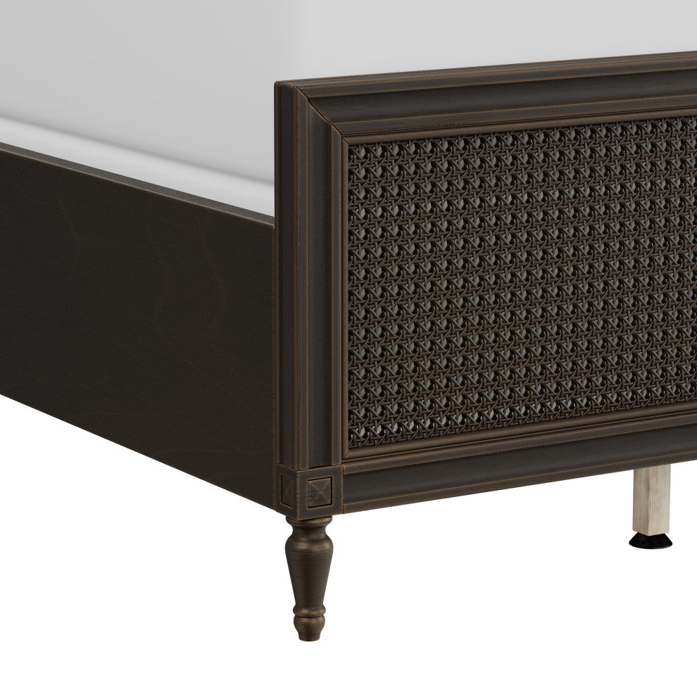 Hillsdale Sausalito Wood Cane Bed, Oiled Bronze, King Bed