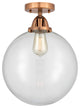 Beacon Semi-Flush Mount, Antique Copper, Clear, Clear