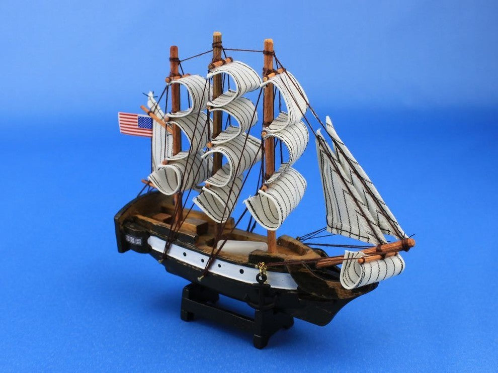 USS Constitution 7'', Wooden Model Ship, Old Ironsides, Nautical Decoration