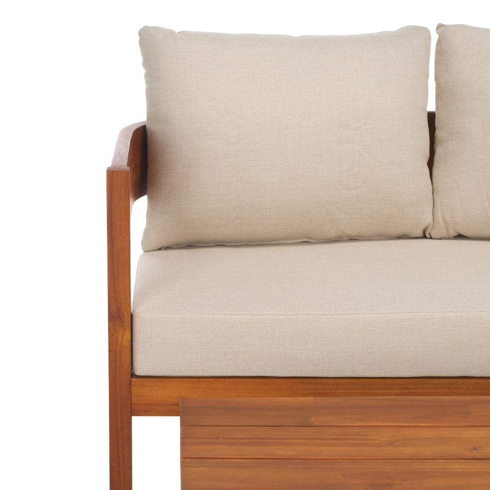 Safavieh Theo Bench And Table, Natural/Taupe