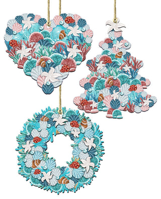 Coastal Ornaments Set of 3