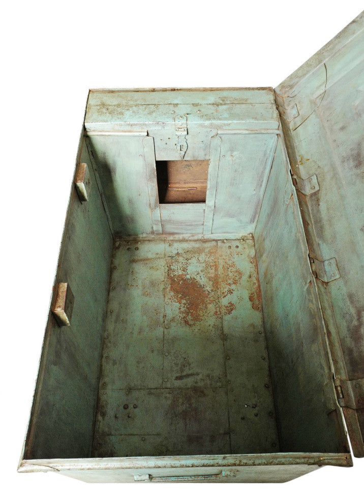 Consigned Blue Iron Dowry Storage Trunk