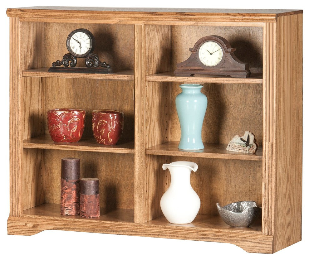 Oak Ridge 36" Tall, Double Wide Bookcase, Iron Ore Oak