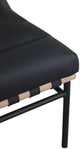 Burke Upholstered Accent Chair, Black, Vegan Leather, White Oak