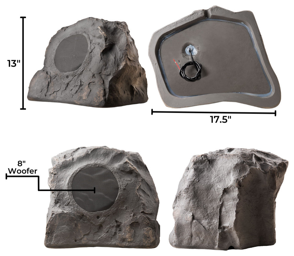 8" 2 Way, 200W Rock Speaker Slate, Single