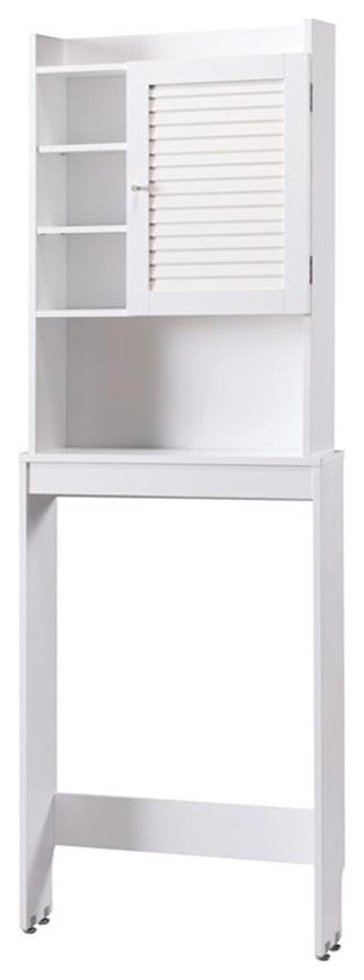 Furniture of America Daza Modern Wood Bathroom Space Saving Cabinet in White