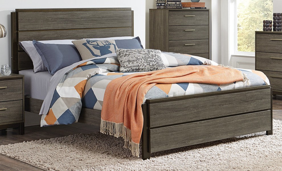 Vallejo Queen Bed, Mid Modern Gray
