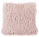 Mongolian Faux Fur Euro Sham, 27"x27", Blush, 1 Piece