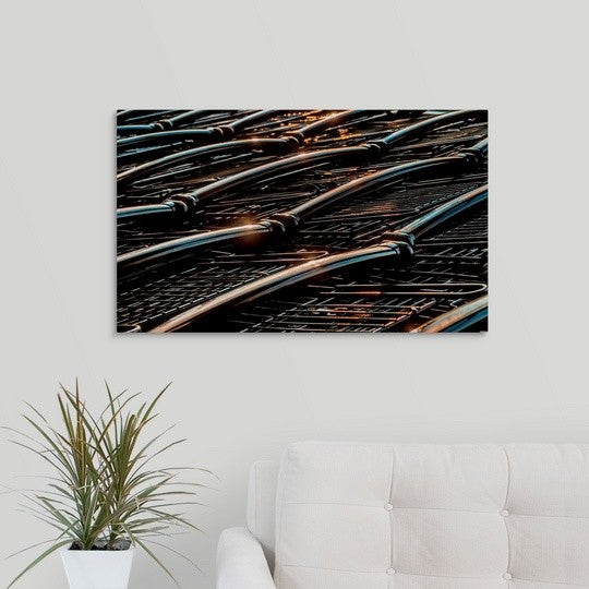 "Sunset Shopping Cart Abstract" Wrapped Canvas Art Print, 30"x18"x1.5"