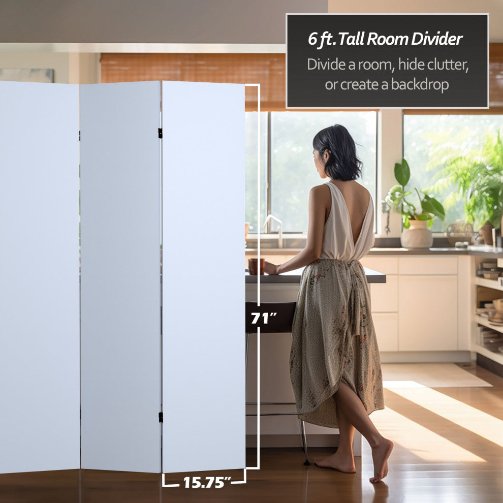 6' Tall Double Sided Periwinkle Canvas Room Divider