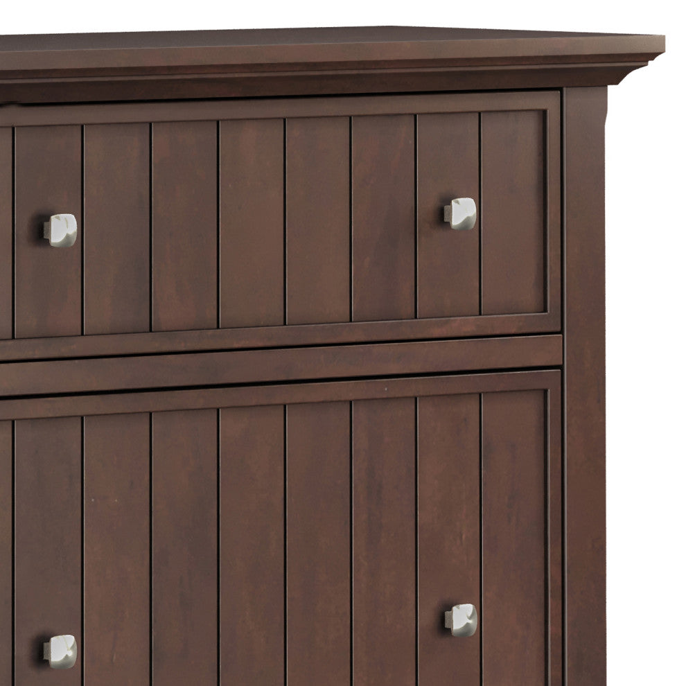 Acadian Solid Wood Entryway Shoe Storage Cabinet, Brunette Brown