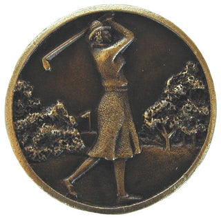 Lady of the Links Knob Antique Brass, Antique Brass