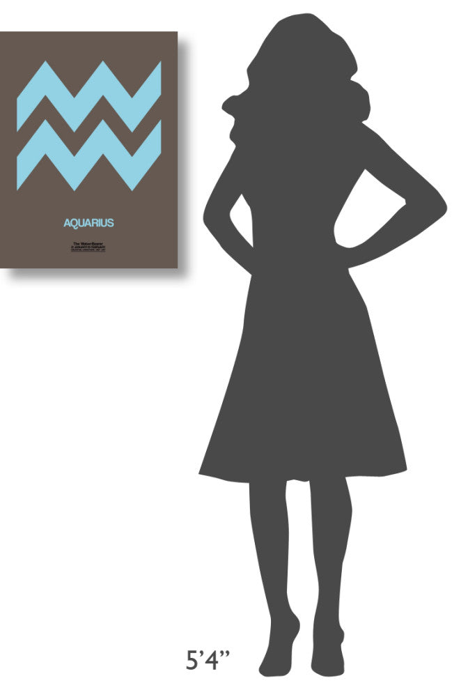 "Aquarius Zodiac Sign Blue" Fine Art Print