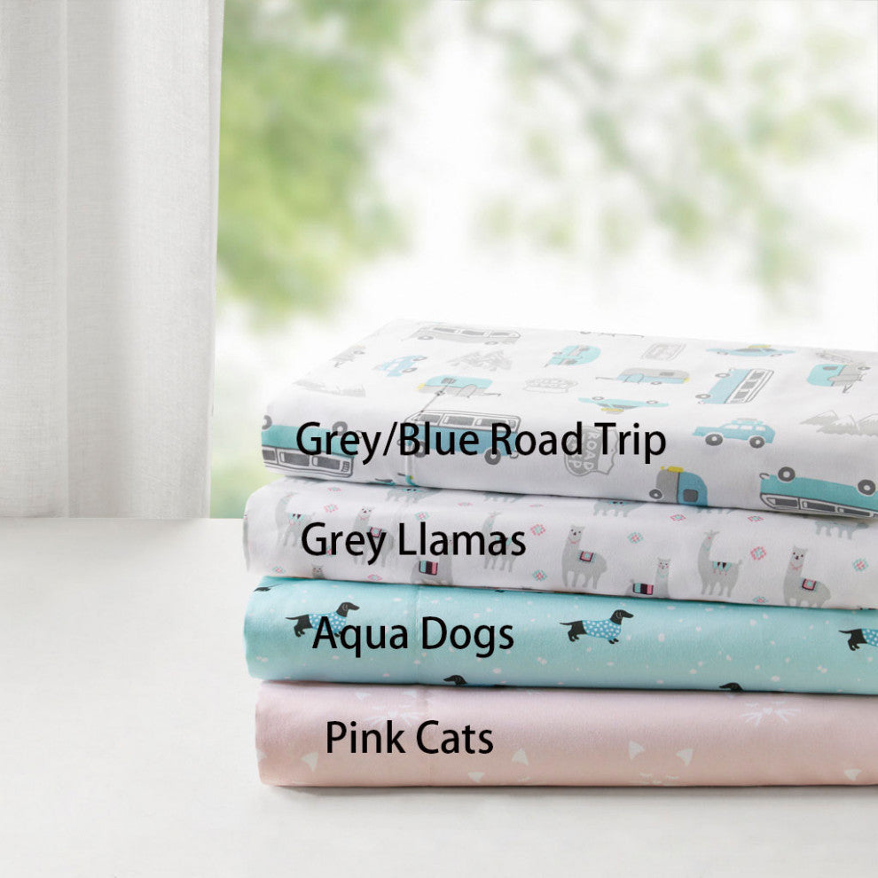 Intelligent Design Novelty Print Sheet Set, Grey Llamas