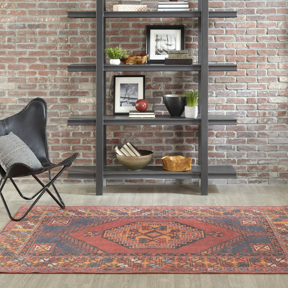 Momeni Afshar Polyester Machine Made Red Area Rug 5'x7'6"