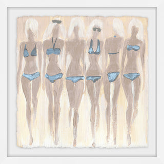 "Tiny Blue Bikinis II" Framed Painting Print, 18"x18"