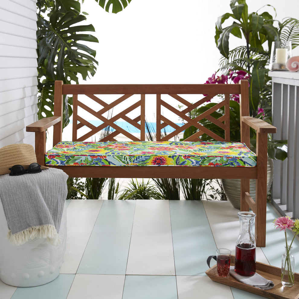 Sorra Home Pensacola Multi Outdoor/Indoor Corded Bench Cushion 37"x17"x2"